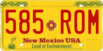 NM license plate 585ROM