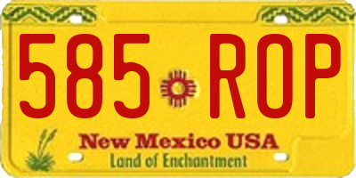 NM license plate 585ROP