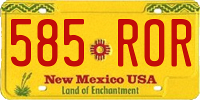NM license plate 585ROR