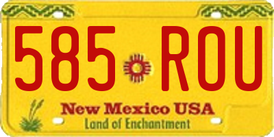 NM license plate 585ROU