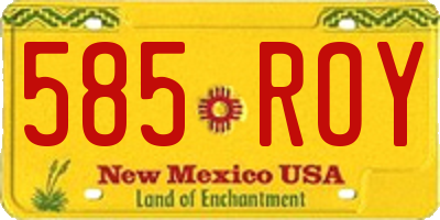 NM license plate 585ROY
