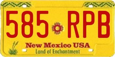 NM license plate 585RPB