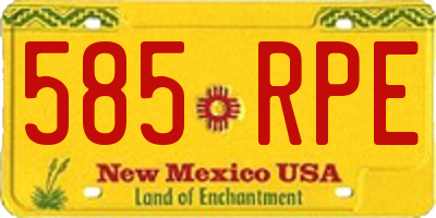 NM license plate 585RPE