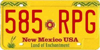 NM license plate 585RPG