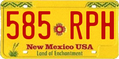 NM license plate 585RPH