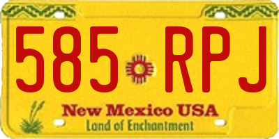 NM license plate 585RPJ