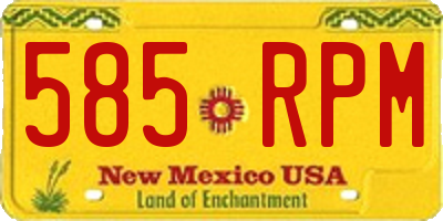 NM license plate 585RPM