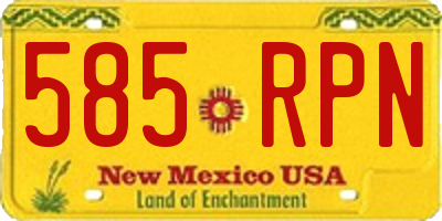 NM license plate 585RPN