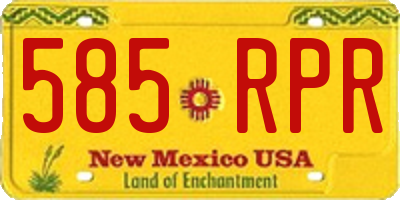 NM license plate 585RPR