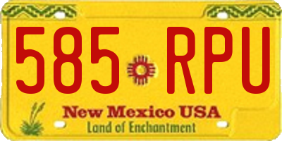NM license plate 585RPU