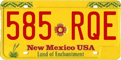NM license plate 585RQE