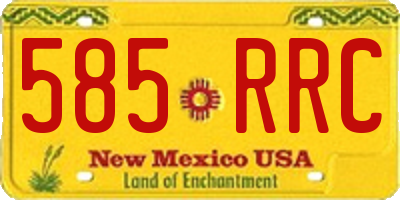 NM license plate 585RRC