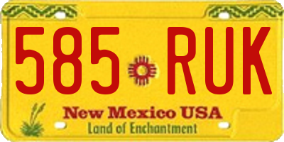 NM license plate 585RUK