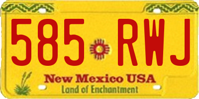 NM license plate 585RWJ
