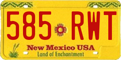 NM license plate 585RWT