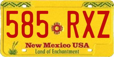 NM license plate 585RXZ