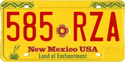 NM license plate 585RZA
