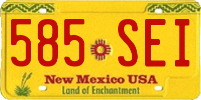 NM license plate 585SEI