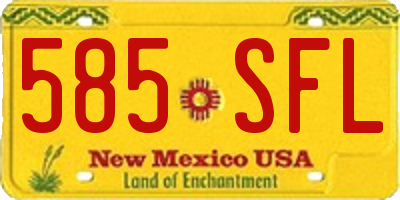 NM license plate 585SFL