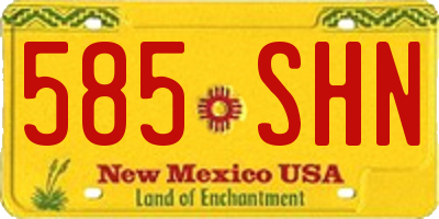NM license plate 585SHN
