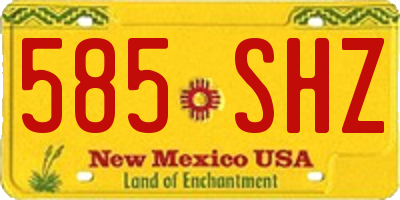 NM license plate 585SHZ