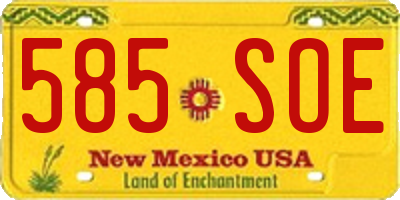 NM license plate 585SOE