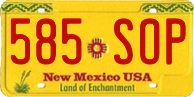 NM license plate 585SOP