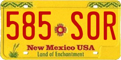 NM license plate 585SOR