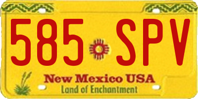 NM license plate 585SPV