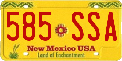 NM license plate 585SSA