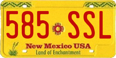 NM license plate 585SSL