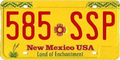 NM license plate 585SSP