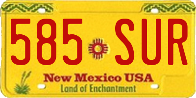 NM license plate 585SUR