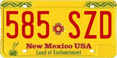 NM license plate 585SZD