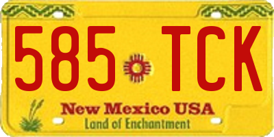 NM license plate 585TCK