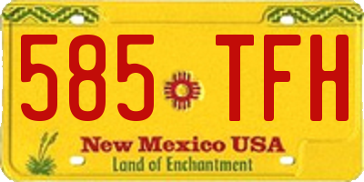 NM license plate 585TFH