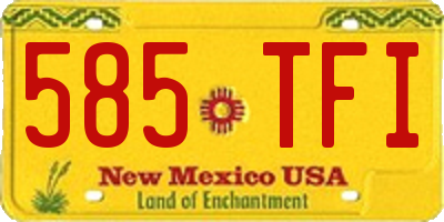 NM license plate 585TFI