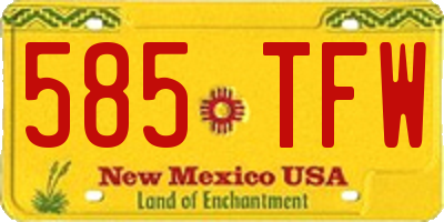 NM license plate 585TFW