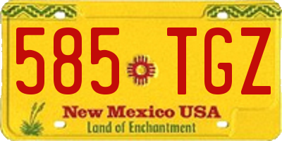 NM license plate 585TGZ