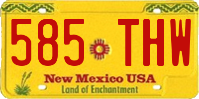 NM license plate 585THW