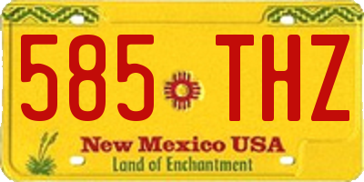 NM license plate 585THZ