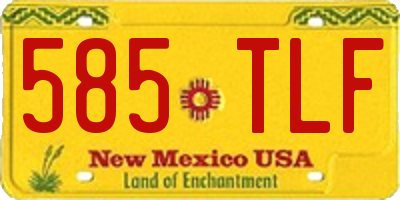 NM license plate 585TLF