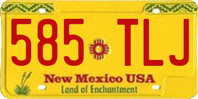 NM license plate 585TLJ