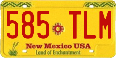 NM license plate 585TLM