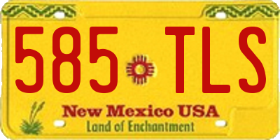 NM license plate 585TLS