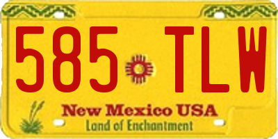NM license plate 585TLW