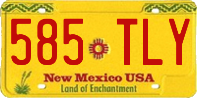 NM license plate 585TLY