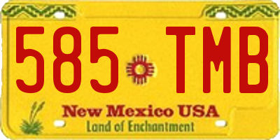 NM license plate 585TMB