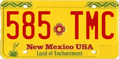 NM license plate 585TMC