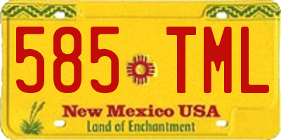 NM license plate 585TML